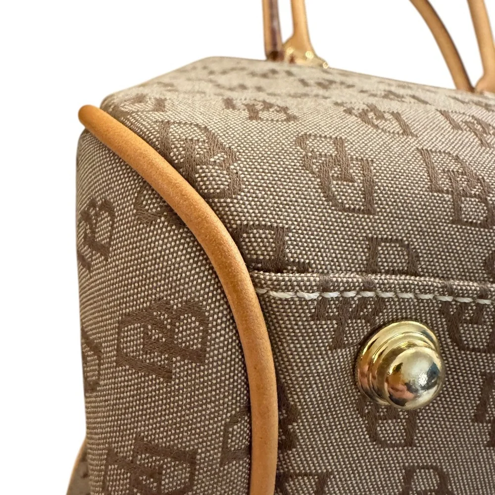 Dooney & Bourke Monogram Canvas Satchel — Tan / Brown